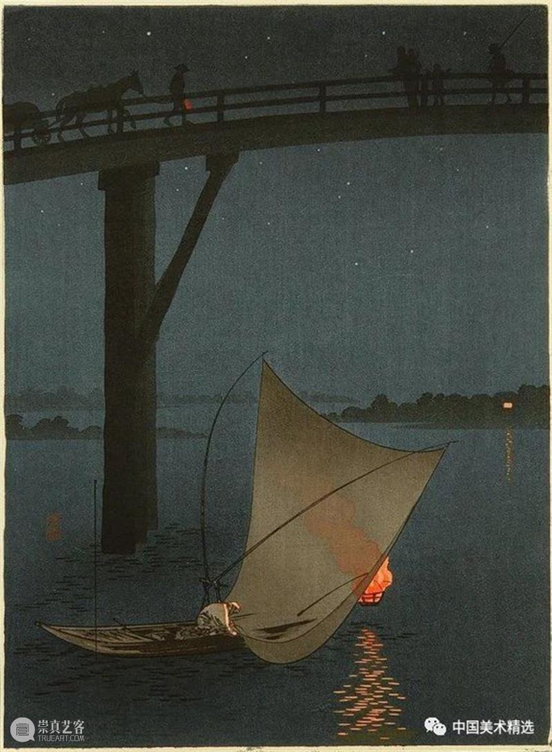 孤月映夜影 孤月 夜影 庄田 耕峰 Koho 日本 明治 时代 浮世绘 画家 崇真艺客