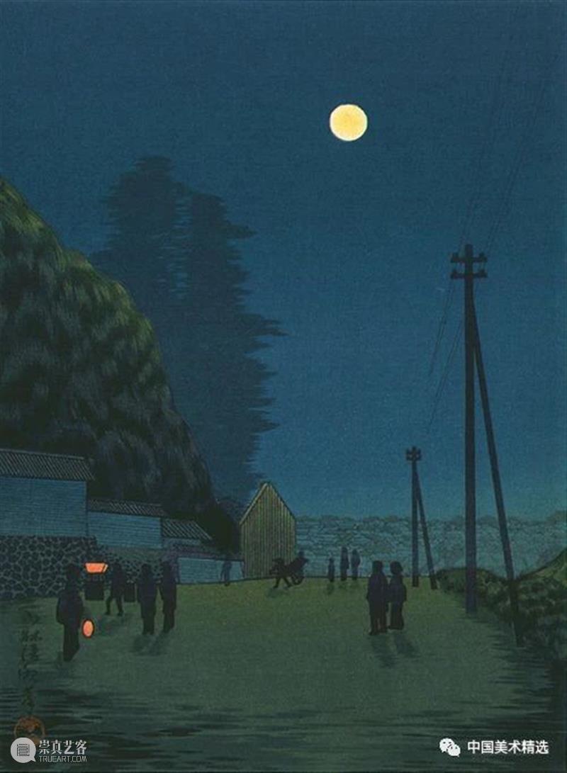 孤月映夜影 孤月 夜影 庄田 耕峰 Koho 日本 明治 时代 浮世绘 画家 崇真艺客