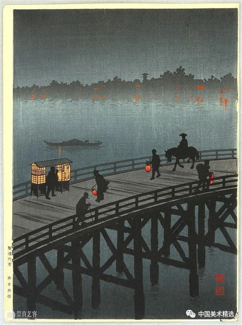 孤月映夜影 孤月 夜影 庄田 耕峰 Koho 日本 明治 时代 浮世绘 画家 崇真艺客