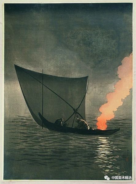 孤月映夜影 孤月 夜影 庄田 耕峰 Koho 日本 明治 时代 浮世绘 画家 崇真艺客