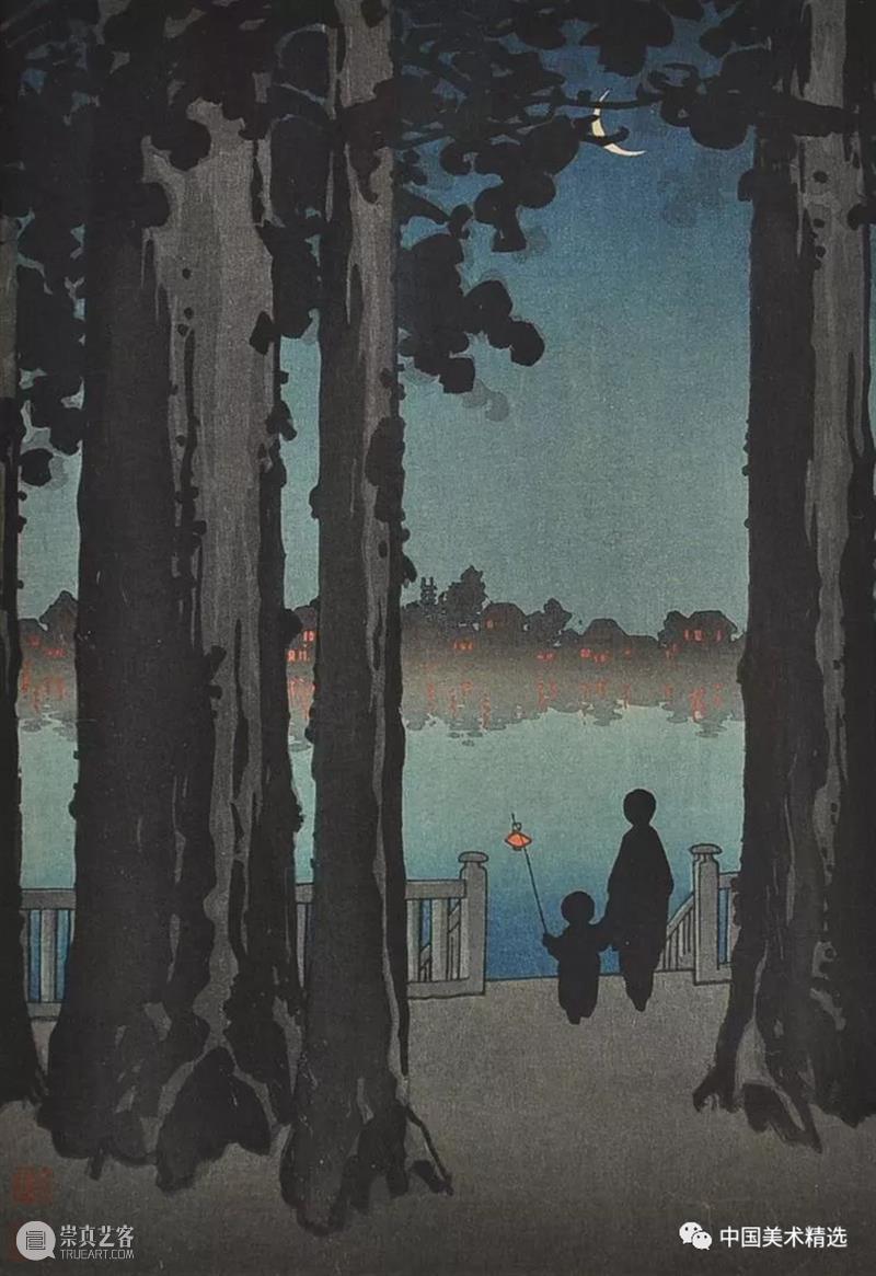 孤月映夜影 孤月 夜影 庄田 耕峰 Koho 日本 明治 时代 浮世绘 画家 崇真艺客