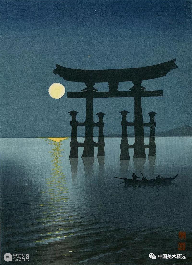 孤月映夜影 孤月 夜影 庄田 耕峰 Koho 日本 明治 时代 浮世绘 画家 崇真艺客
