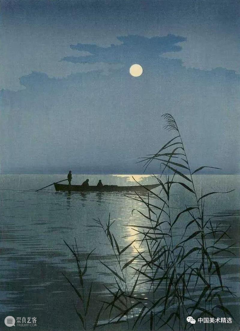 孤月映夜影 孤月 夜影 庄田 耕峰 Koho 日本 明治 时代 浮世绘 画家 崇真艺客