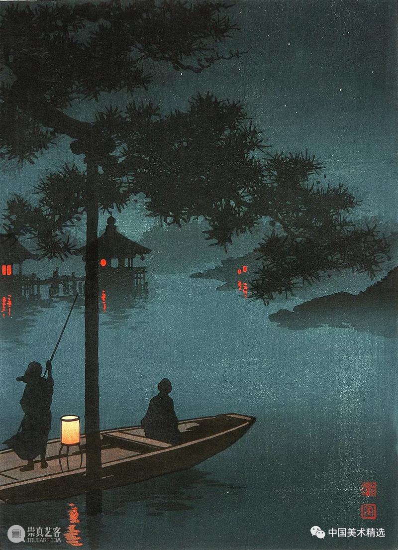 孤月映夜影 孤月 夜影 庄田 耕峰 Koho 日本 明治 时代 浮世绘 画家 崇真艺客