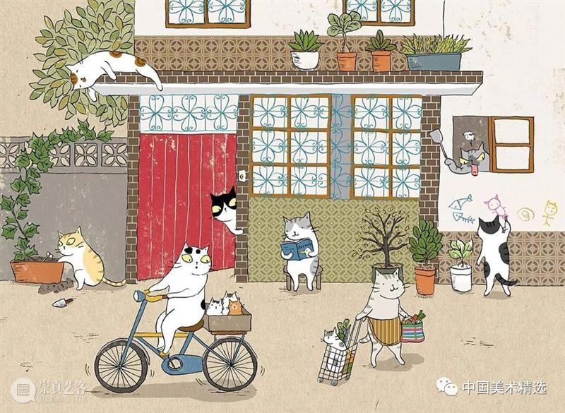 浮世猫绘 浮世 台湾 插画家Ms.Cat 笔下 生活 猫咪 脾气 作品 人文 情怀 崇真艺客