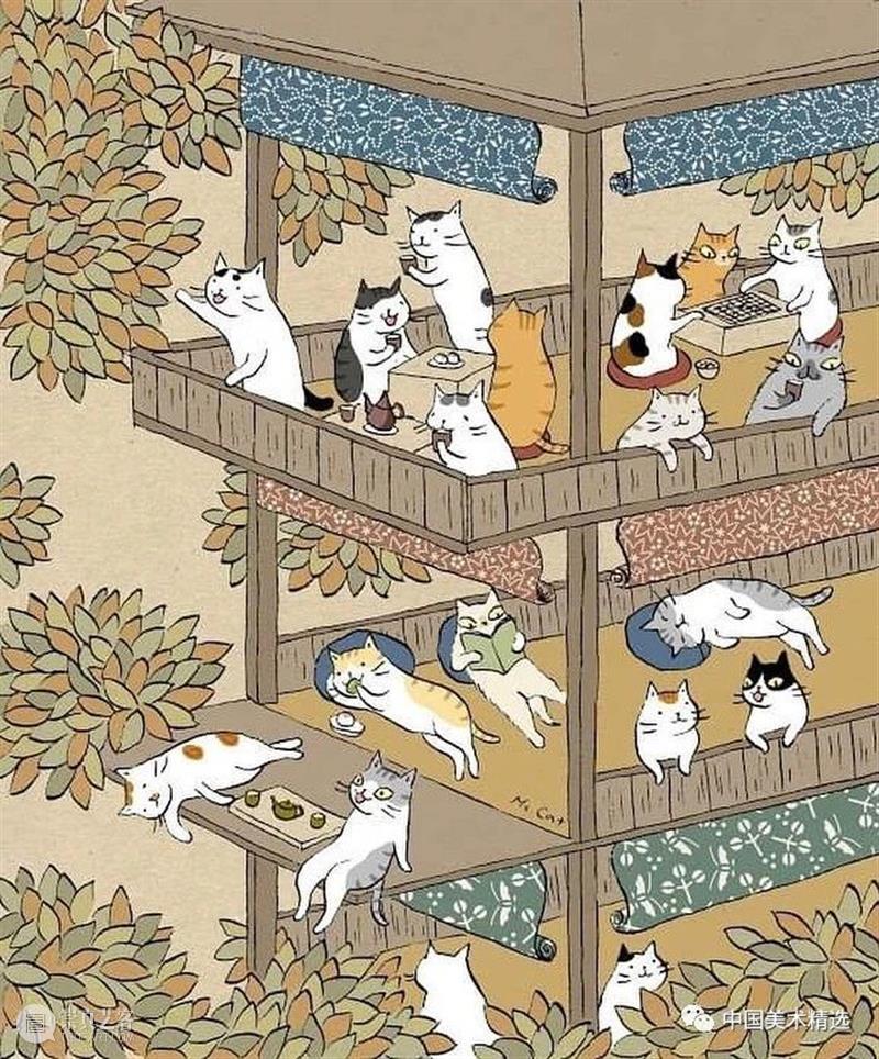 浮世猫绘 浮世 台湾 插画家Ms.Cat 笔下 生活 猫咪 脾气 作品 人文 情怀 崇真艺客
