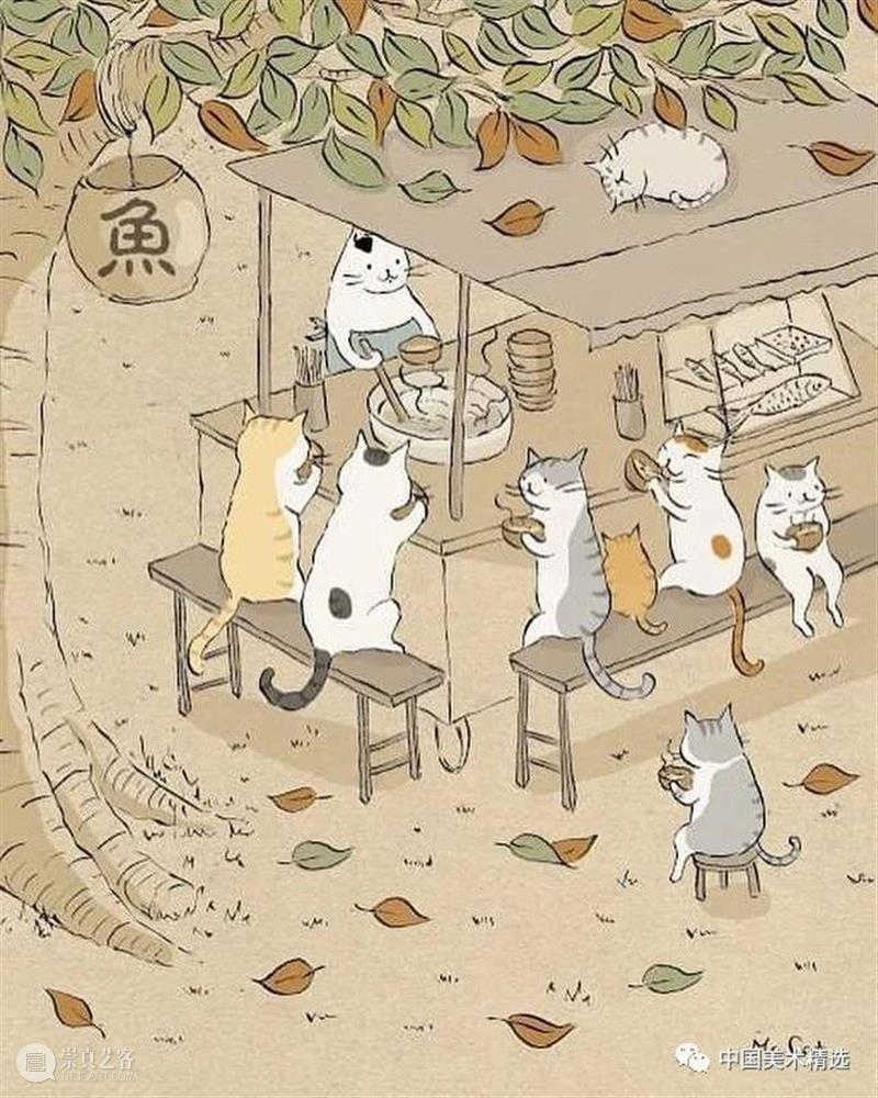 浮世猫绘 浮世 台湾 插画家Ms.Cat 笔下 生活 猫咪 脾气 作品 人文 情怀 崇真艺客