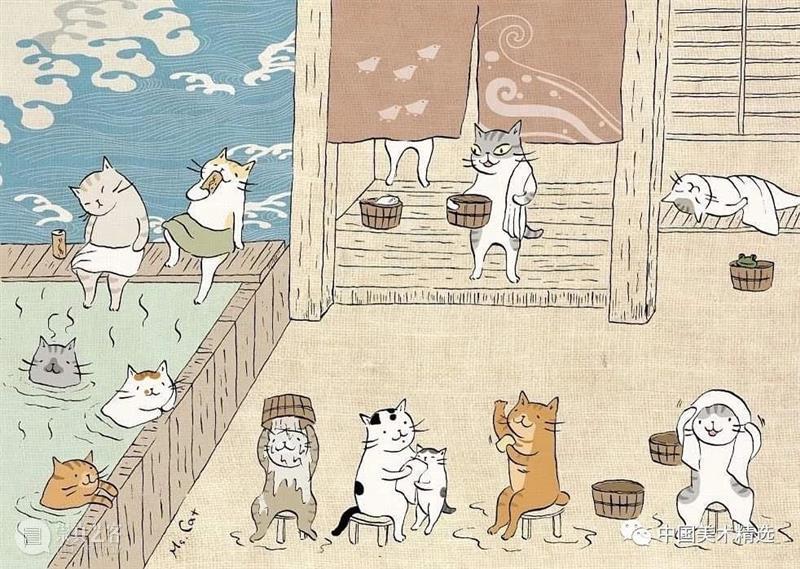 浮世猫绘 浮世 台湾 插画家Ms.Cat 笔下 生活 猫咪 脾气 作品 人文 情怀 崇真艺客
