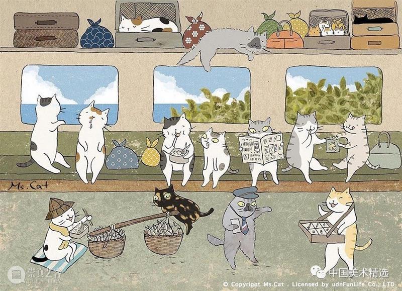 浮世猫绘 浮世 台湾 插画家Ms.Cat 笔下 生活 猫咪 脾气 作品 人文 情怀 崇真艺客