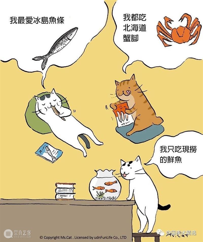 浮世猫绘 浮世 台湾 插画家Ms.Cat 笔下 生活 猫咪 脾气 作品 人文 情怀 崇真艺客