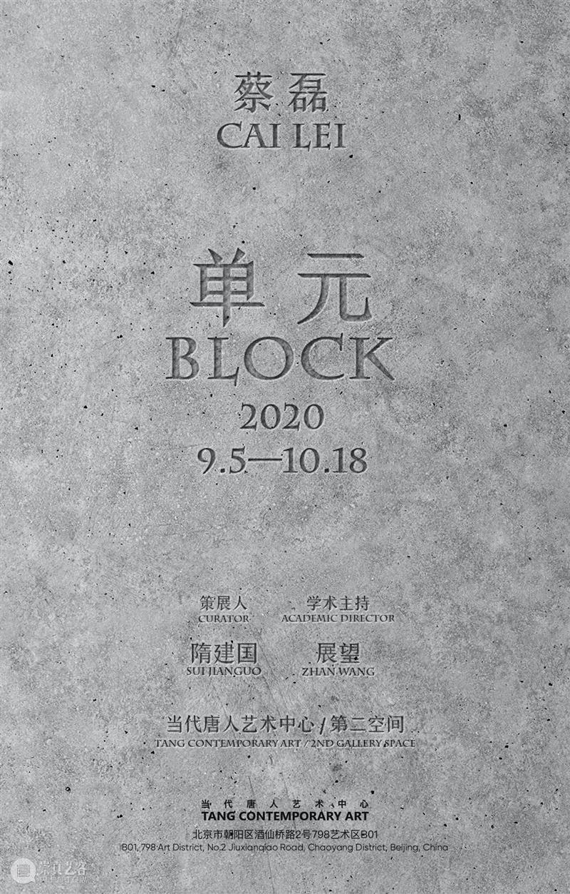 唐人北京|蔡磊最新个展“单 元”9月5日开幕 蔡磊 北京 个展 唐人 元CaiLei BLOCK 策展人 隋建国 Curator Jianguo 崇真艺客