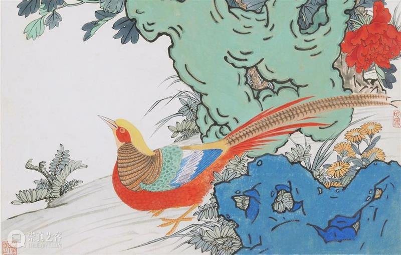 【保利拍卖十五周年】灿烂妍丽之极:于非闇《玉堂富贵春喜》 于非闇 玉堂富贵春喜 保利拍卖 玉堂 设色纸本 题识 戊寅 赵昌 钤印 蓬莱 崇真艺客