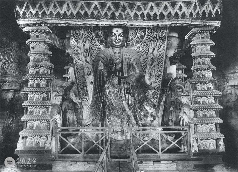 四十年代水野版云冈图集：第六窟 野版 云冈图集 中心 东面 下层 弥勒 云冈石窟 山西省 大同市西 武周山南 崇真艺客