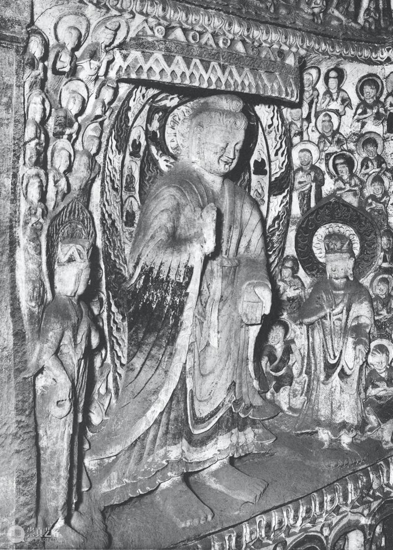 四十年代水野版云冈图集：第六窟 野版 云冈图集 中心 东面 下层 弥勒 云冈石窟 山西省 大同市西 武周山南 崇真艺客