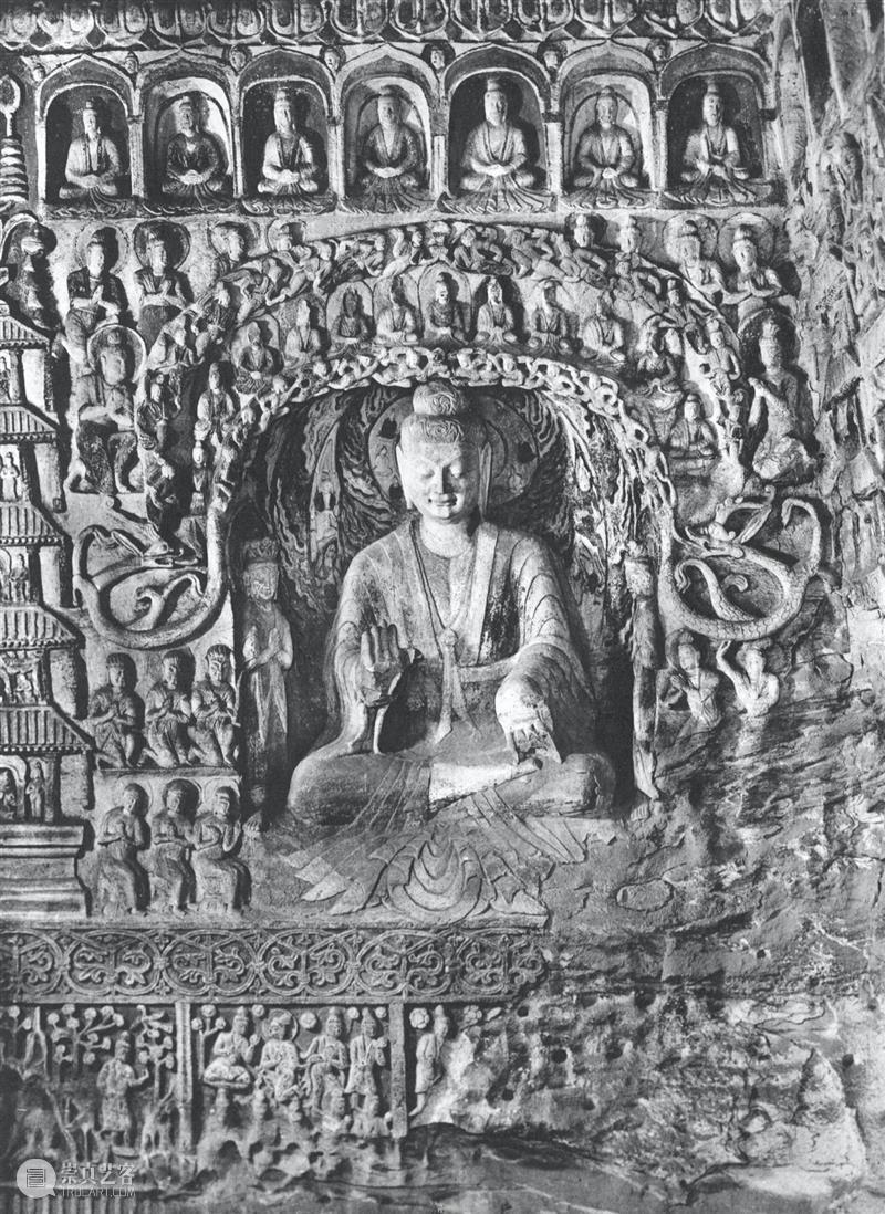四十年代水野版云冈图集：第六窟 野版 云冈图集 中心 东面 下层 弥勒 云冈石窟 山西省 大同市西 武周山南 崇真艺客