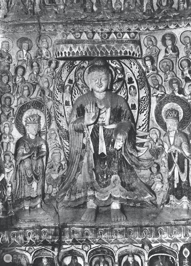 四十年代水野版云冈图集：第六窟 野版 云冈图集 中心 东面 下层 弥勒 云冈石窟 山西省 大同市西 武周山南 崇真艺客