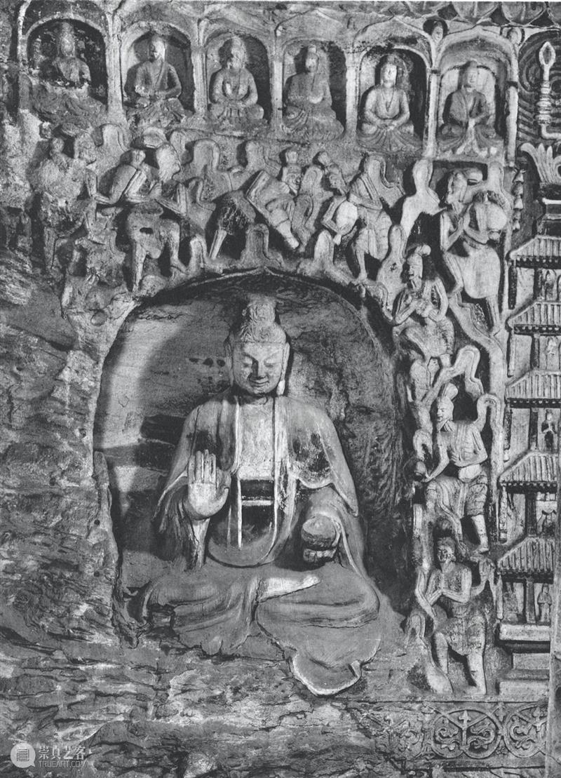 四十年代水野版云冈图集：第六窟 野版 云冈图集 中心 东面 下层 弥勒 云冈石窟 山西省 大同市西 武周山南 崇真艺客