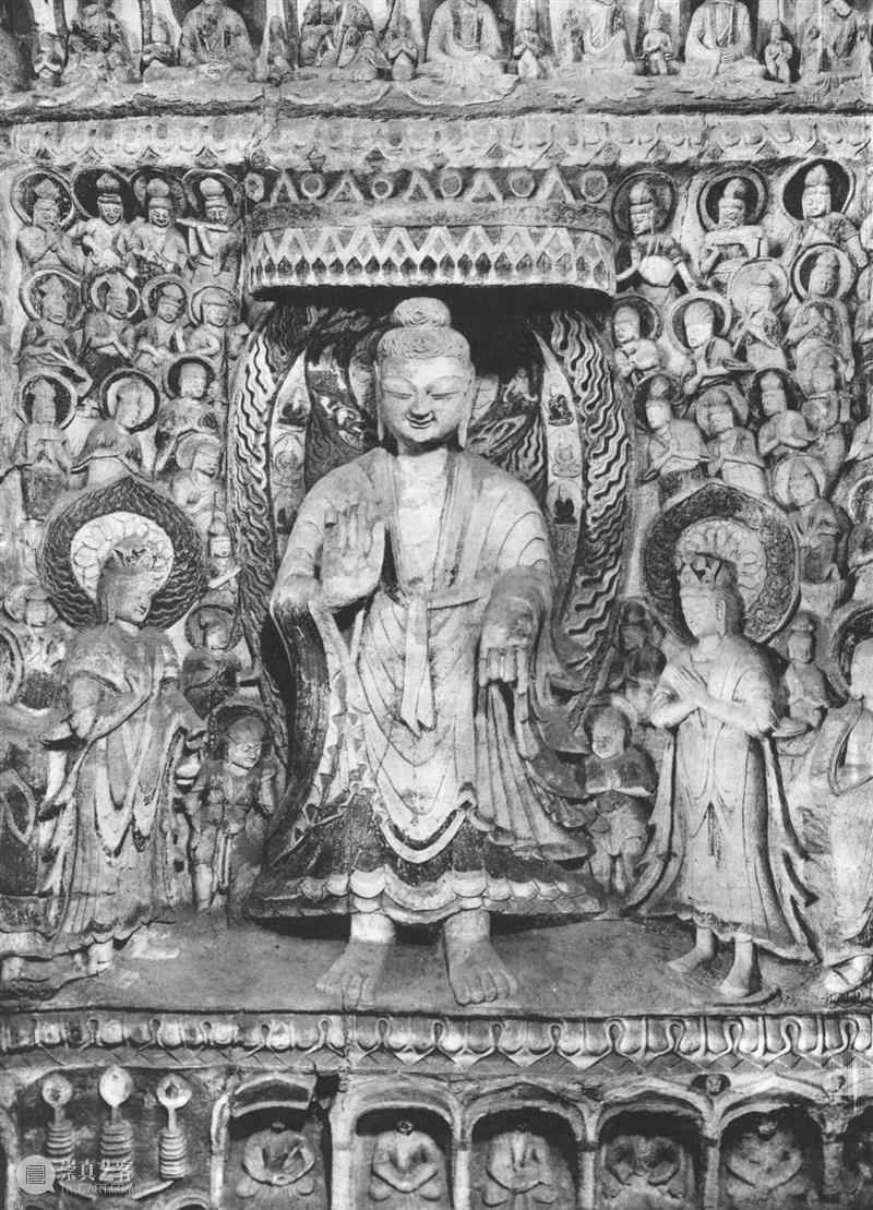 四十年代水野版云冈图集：第六窟 野版 云冈图集 中心 东面 下层 弥勒 云冈石窟 山西省 大同市西 武周山南 崇真艺客