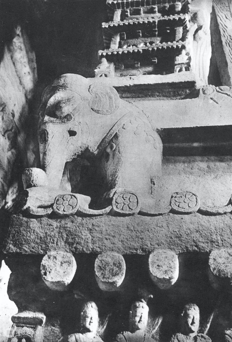 四十年代水野版云冈图集：第六窟 野版 云冈图集 中心 东面 下层 弥勒 云冈石窟 山西省 大同市西 武周山南 崇真艺客