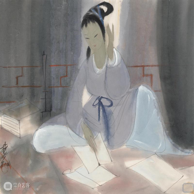 【中华艺术宫 | 每日一画】林风眠《读书仕女》 林风眠 读书仕女 中华艺术宫 中国 水墨缘 近现代 海派 艺术 大家 系列展 崇真艺客