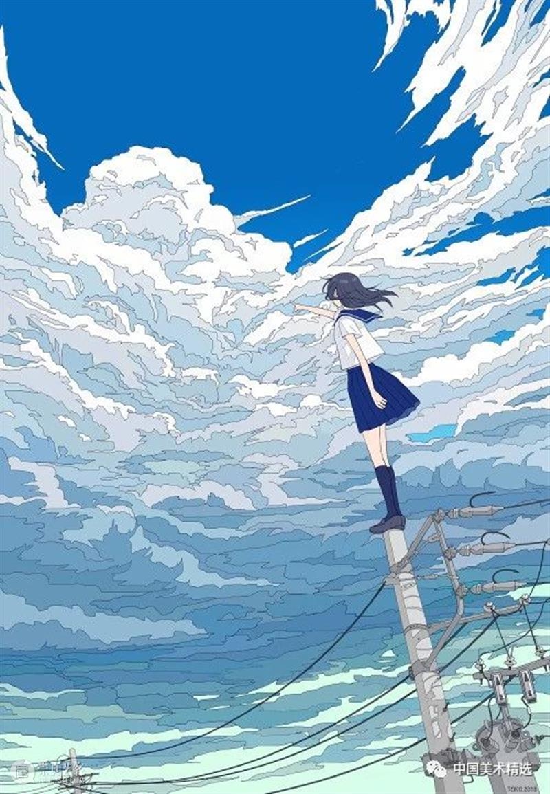 少女的梦 少女 日本 插画师@fluffy2038 插画 作品 城市 女孩 背景 细节 配色 崇真艺客
