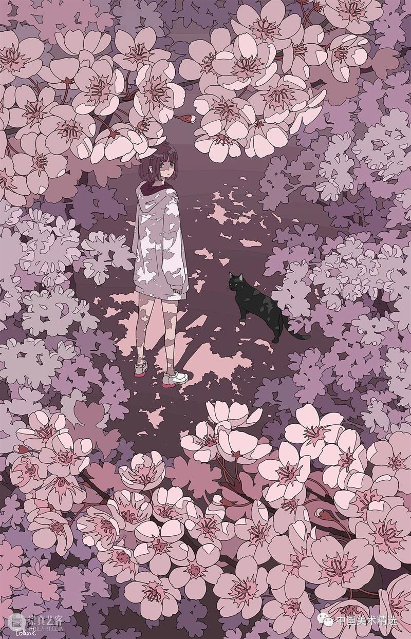 少女的梦 少女 日本 插画师@fluffy2038 插画 作品 城市 女孩 背景 细节 配色 崇真艺客