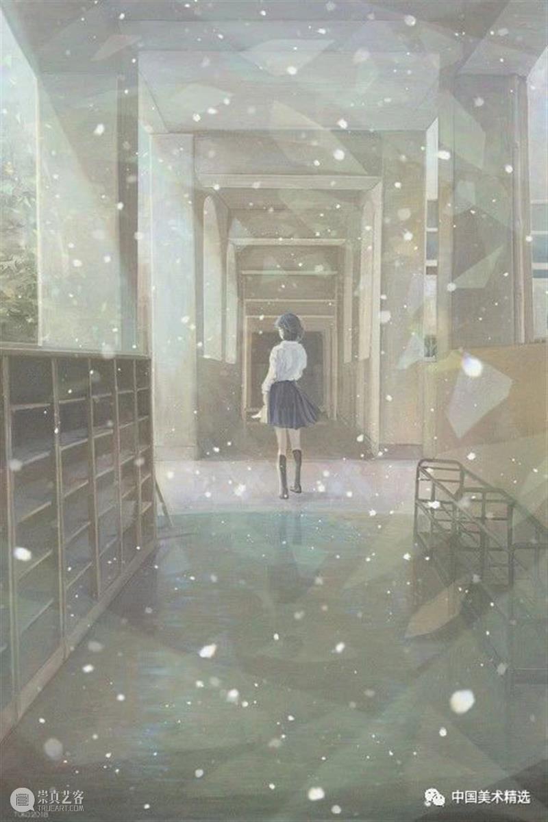 少女的梦 少女 日本 插画师@fluffy2038 插画 作品 城市 女孩 背景 细节 配色 崇真艺客