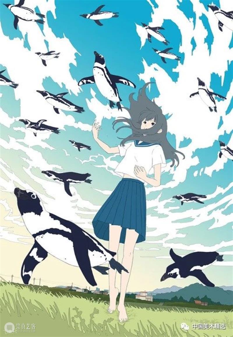 少女的梦 少女 日本 插画师@fluffy2038 插画 作品 城市 女孩 背景 细节 配色 崇真艺客