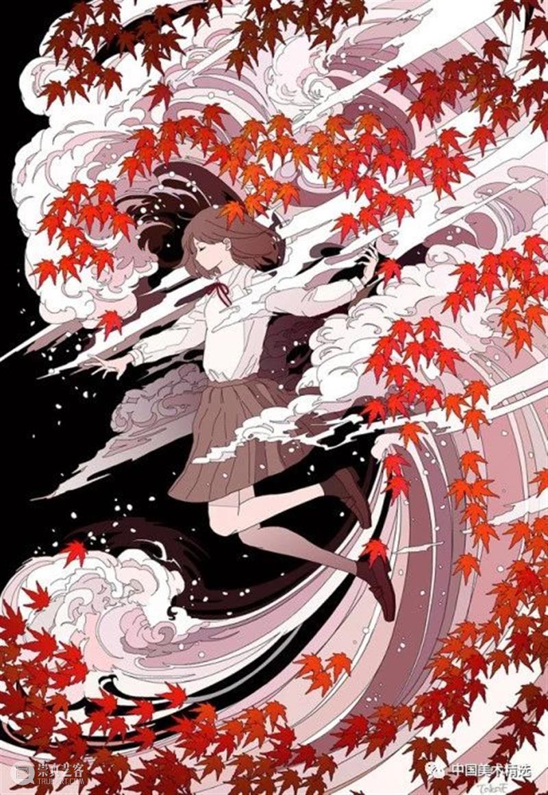 少女的梦 少女 日本 插画师@fluffy2038 插画 作品 城市 女孩 背景 细节 配色 崇真艺客