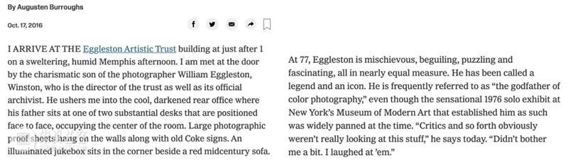 纽约时报《T》杂志2016年度人物 | 威廉·埃格尔斯顿（William Eggleston） 崇真艺客