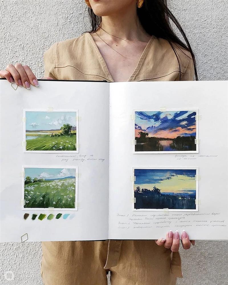 好适合圣诞节的手绘作品，森林、天空、湖泊真的棒！ 作品 森林 天空 湖泊 END 崇真艺客
