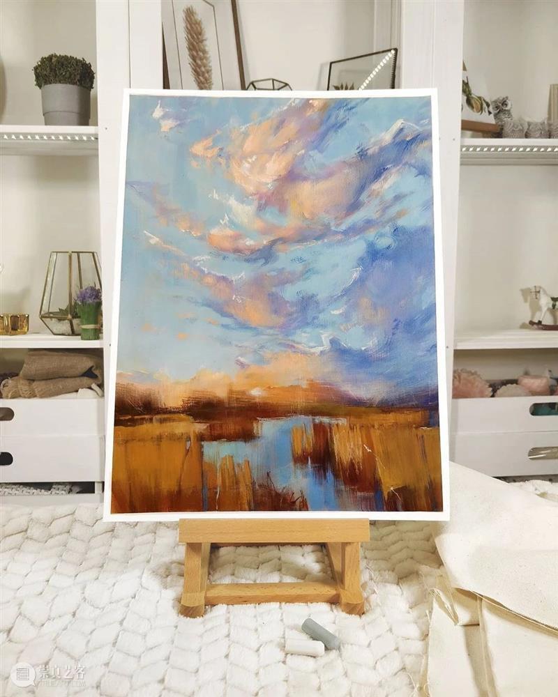 好适合圣诞节的手绘作品，森林、天空、湖泊真的棒！ 作品 森林 天空 湖泊 END 崇真艺客