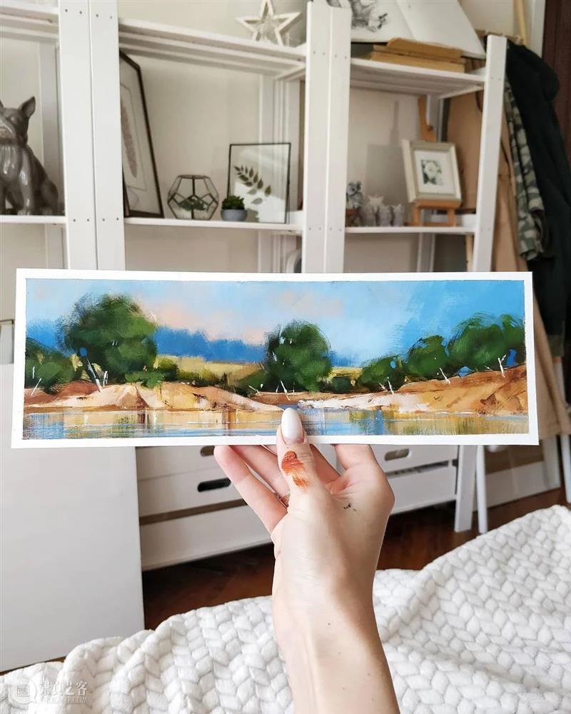 好适合圣诞节的手绘作品，森林、天空、湖泊真的棒！ 作品 森林 天空 湖泊 END 崇真艺客