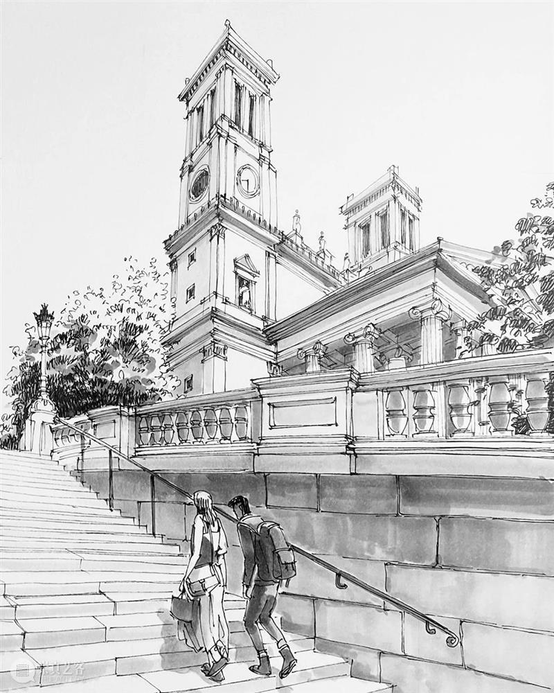 他用黑白线条改造巴黎标志性建筑 巴黎 黑白 线条 标志 建筑 Travers 悉尼 郊外 澳大利亚 艺术家 崇真艺客