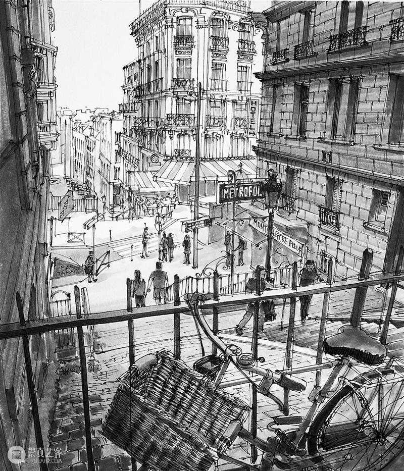 他用黑白线条改造巴黎标志性建筑 巴黎 黑白 线条 标志 建筑 Travers 悉尼 郊外 澳大利亚 艺术家 崇真艺客
