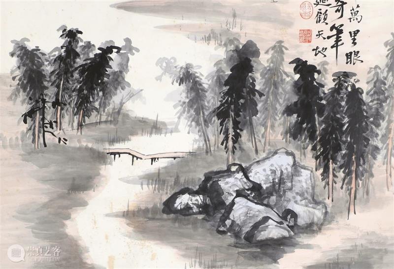 【保利拍卖十五周年】纵横古今中西 大千山水世界 山水 大千 保利拍卖 古今 中西 世界 张大千 美国加州环华庵庭院 平生 画风 崇真艺客