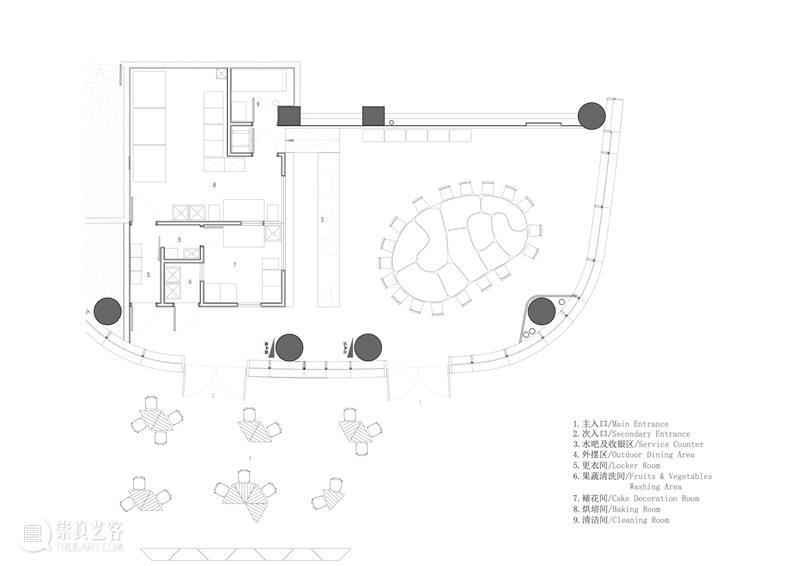 独立与聚合，21cake·上海宝山经纬汇店 / 非常建筑 建筑 上海宝山经纬汇店 田方方 21cake上海宝山经纬汇店 室内 中国 大食堂 大饭桌 核心 问题 崇真艺客
