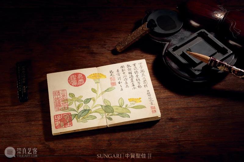 ​『中贸圣佳25周年春拍』 | 《石渠宝笈》著录 延春阁旧藏 — 钱维城绘、乾隆帝御题《花卉册页》  中贸圣佳 钱维城 花卉册页 石渠宝笈 著录 延春阁 乾隆帝 御题 拍卖会 Sungari Anniversary 崇真艺客