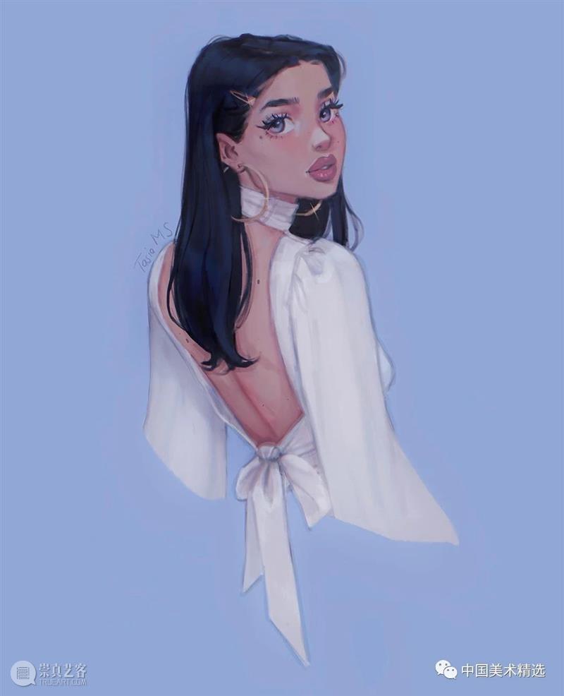 一组时装插画，抱走当头像  中国美术精选 时装 插画 头像 南非 插画家 设计师 tasia 人像 时尚 理念 崇真艺客