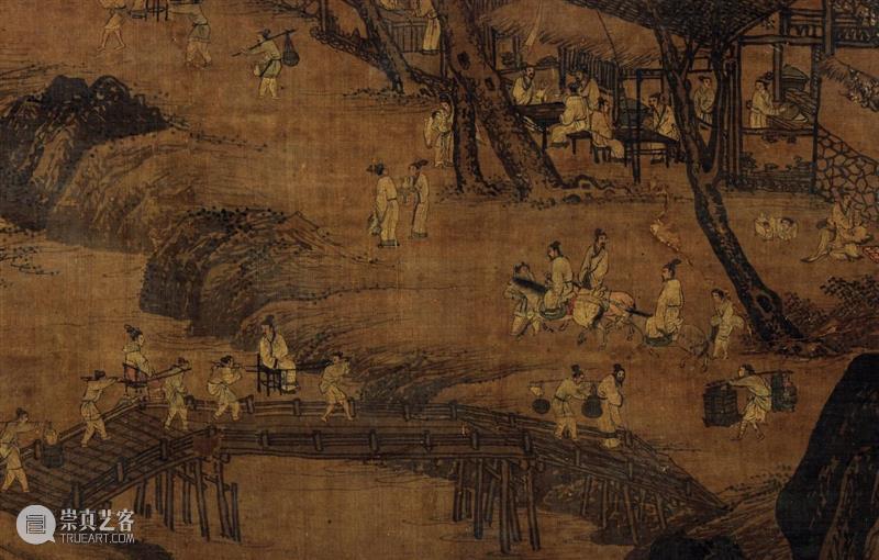 【保利拍卖十五周年】请君停鞭驻春色 青霄万里入画图丨（传）牟益《游春图》 游春图 牟益 春色 青霄万里 保利拍卖 画图 Lot4043牟 镜心 绢本 题签 崇真艺客