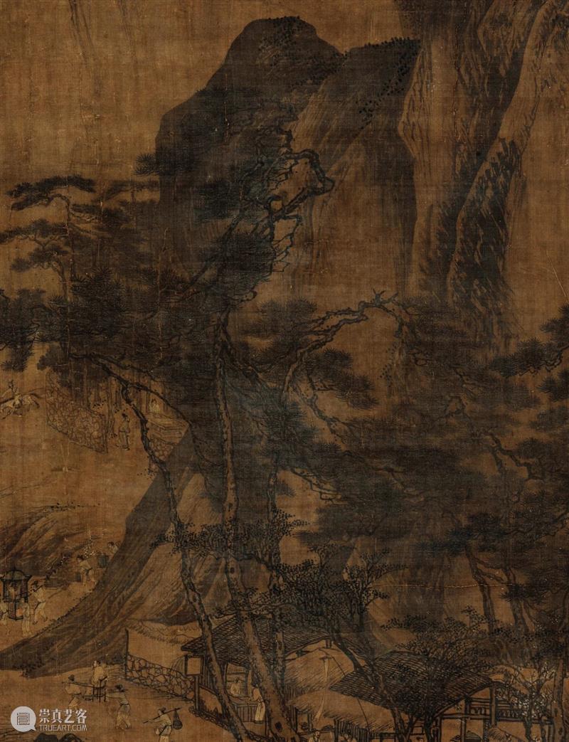 【保利拍卖十五周年】请君停鞭驻春色 青霄万里入画图丨（传）牟益《游春图》 游春图 牟益 春色 青霄万里 保利拍卖 画图 Lot4043牟 镜心 绢本 题签 崇真艺客