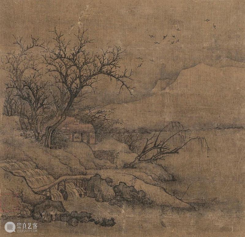 【保利拍卖十五周年】请君停鞭驻春色 青霄万里入画图丨（传）牟益《游春图》 游春图 牟益 春色 青霄万里 保利拍卖 画图 Lot4043牟 镜心 绢本 题签 崇真艺客