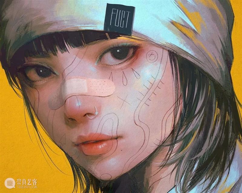 超酷的小姐姐，插画里满满的都是细节！—— Wataboku 小姐 插画 细节 END 崇真艺客