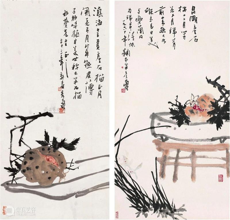 【保利拍卖十五周年】清气袭人 生意盎然 | 陈永怡解读潘天寿《榴实蕙兰图》 潘天寿 榴实蕙兰图 袭人 生意 陈永怡 保利拍卖 清气 虚实 无疏 疏密 崇真艺客