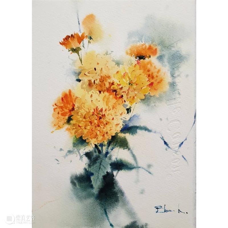 当水彩遇到花卉，简直不要太合适！ 水彩 花卉 END 崇真艺客