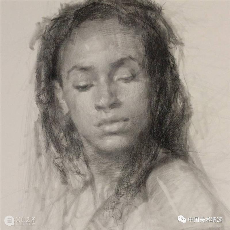 松动的素描肖像 肖像 素描 美国 画家 Dan Thompson 作品 弗吉尼亚州 亚历山大 纽约市两所艺术学院 崇真艺客