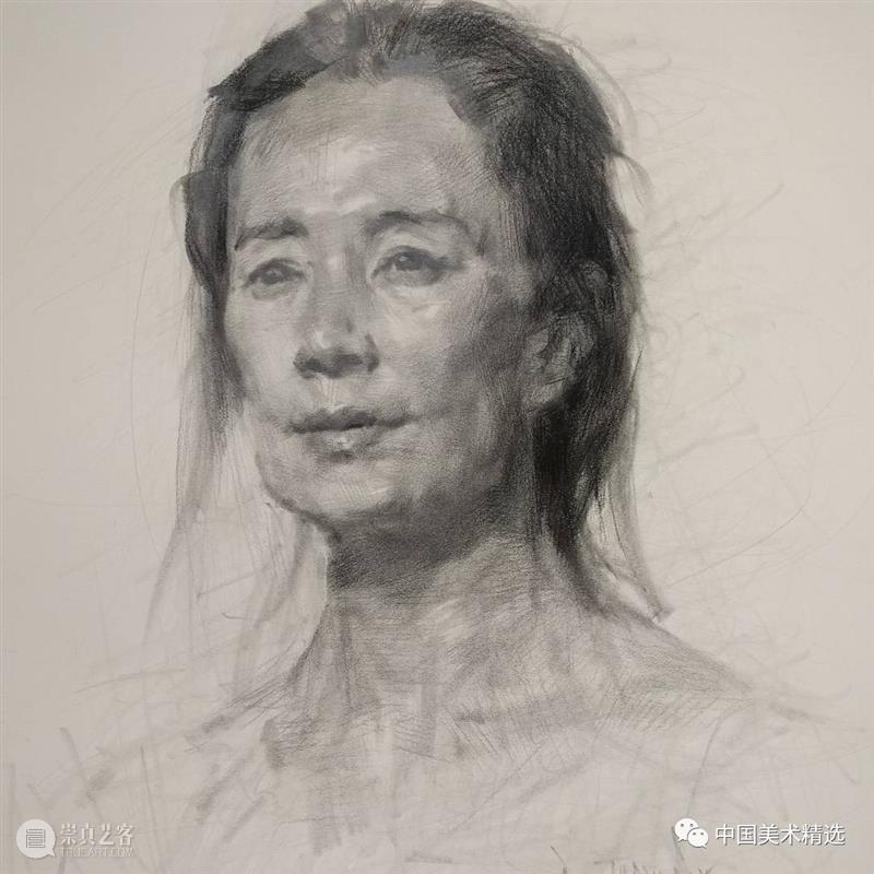 松动的素描肖像 肖像 素描 美国 画家 Dan Thompson 作品 弗吉尼亚州 亚历山大 纽约市两所艺术学院 崇真艺客