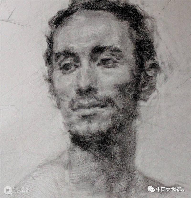 松动的素描肖像 肖像 素描 美国 画家 Dan Thompson 作品 弗吉尼亚州 亚历山大 纽约市两所艺术学院 崇真艺客