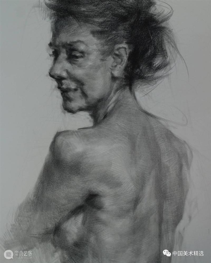 松动的素描肖像 肖像 素描 美国 画家 Dan Thompson 作品 弗吉尼亚州 亚历山大 纽约市两所艺术学院 崇真艺客