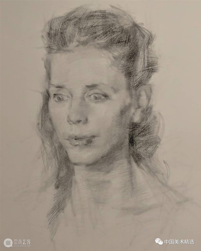 松动的素描肖像 肖像 素描 美国 画家 Dan Thompson 作品 弗吉尼亚州 亚历山大 纽约市两所艺术学院 崇真艺客